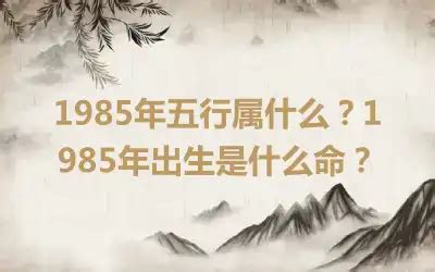 1985年五行缺什么|1985年出生是什么命运？什么五行？